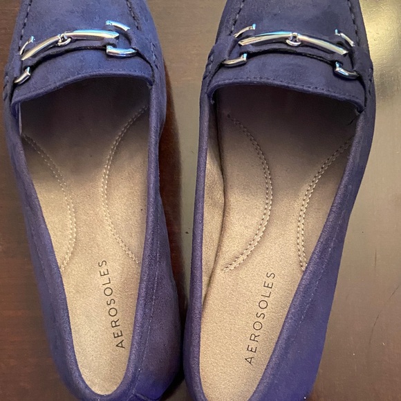 AEROSOLES Women's navy faux suede Loafers - Picture 4 of 10